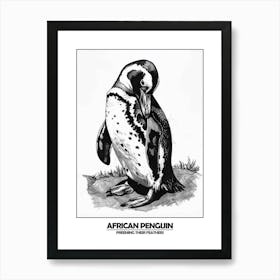 Penguin Preening Their Feathers Poster 1 Art Print