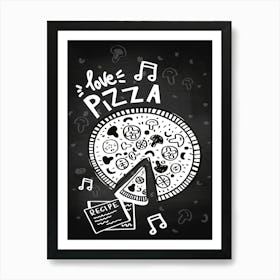 Love Pizza Poster - kitchen art, kitchen poster Art Print