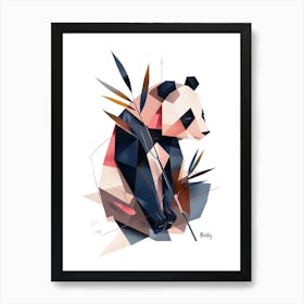 Geometric Panda, Minimalism, Cubism 1 Art Print