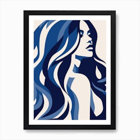 Blue Haired Woman 2 Art Print