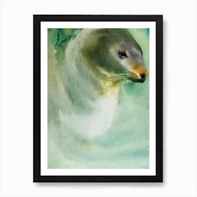 Sea Lion Storybook Watercolour Art Print