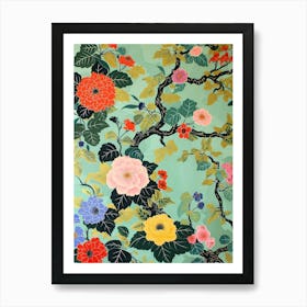 Hokusai  Great Japan Flowers Japanese 4 Art Print