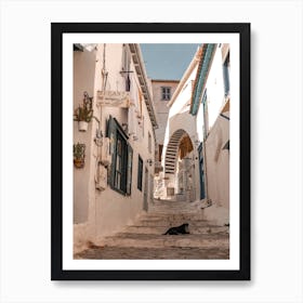 Greek Alley With Dog Hydra Greece Art Print