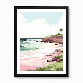 A Sketch Of Anakena Beach, Easter Island Chile 3 Art Print