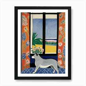 Dog At The Window Style Henri Matisse Art Print