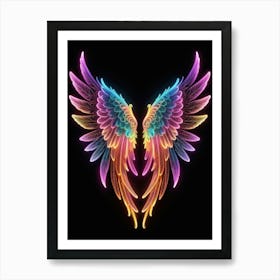 Neon Angel Wings 35 Art Print