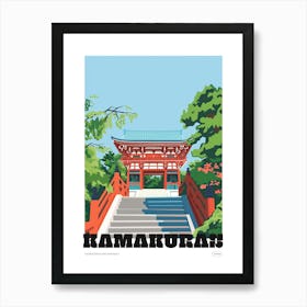 Kamakuras Tsurugaoka Hachimangu Japan 1 Colourful Illustration Poster Art Print