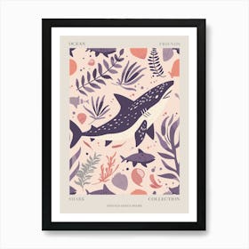 Purple Isistius Genus Shark Illustration 1 Poster Art Print