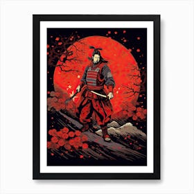 Samurai Edo Kiriko Illustration 12 Art Print