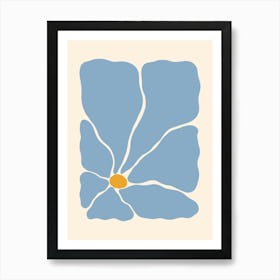 Abstract Flower 03 - Light Blue Art Print