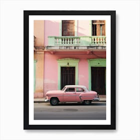 Pink Vintage car in Cuba 1 Art Print