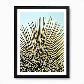 Acropora Spathulata Linocut Art Print