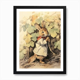Storybook Animal Watercolour Rabbit 1 Art Print