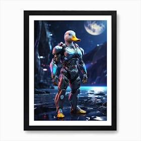 Duck In Cyborg Body #2 Art Print