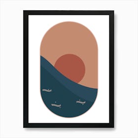 Sunset In The Ocean.Wall prints. Art Print