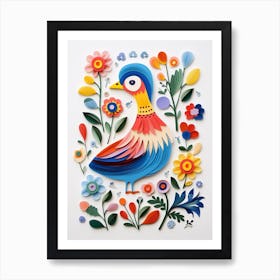 Scandinavian Bird Illustration Duck 1 Art Print