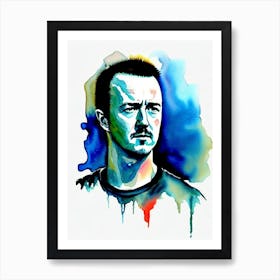 Edward Norton In American History X Watercolor Art Print