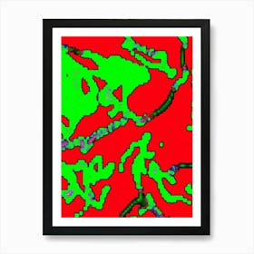 Red And Green Abstract Art Print