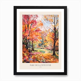 Autumn City Park Painting Parc De La Tete D Or Lyon France 2 Poster Art Print