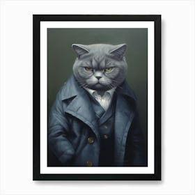 Gangster Cat Chartreux 2 Art Print