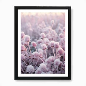 Frosty Botanical Globe Amaranth Art Print