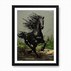 A Horse Painting In The Style Of Impasto 2 Art Print