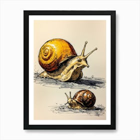 Snails On The Ground Art Print