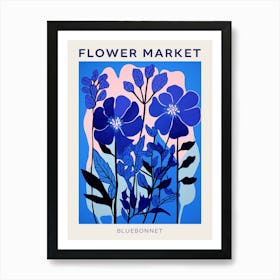 Blue Flower Market Poster Bluebonnet 1 Art Print