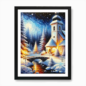 Winter Church 2 Art Print