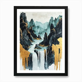 Manaslu Shine Opulent Abstract Art Print