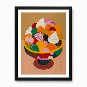 Fruit Trifle Beige & Pink Illustration Art Print