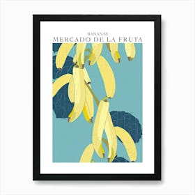 Mercado De La Fruta Bananas Illustration 1 Poster Art Print