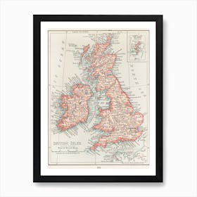 Cartographic Map Of The British Isles Dining Room Art Print