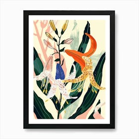 Colourful Flower Illustration Lobelia 4 Art Print