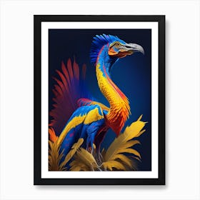 Oviraptor Philoceratops 2 Primary Colours Dinosaur Art Print