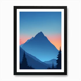 Misty Mountains Vertical Composition In Blue Tone 151 Art Print