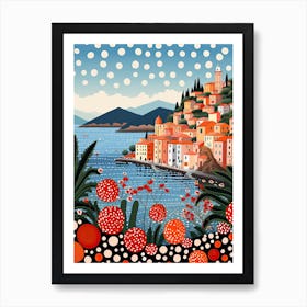 Santa Margherita Ligure, Italy, Illustration In The Style Of Pop Art 4 Art Print