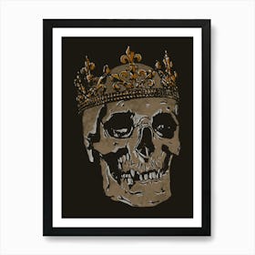 Skull With Crown Art Print