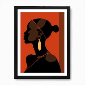 Silhouette Of African Woman 5 Art Print