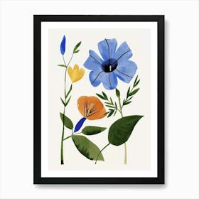 Painted Florals Morning Glory 5 Art Print