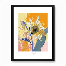 Colourful Flower Illustration Poster Sunflower 3 Art Print