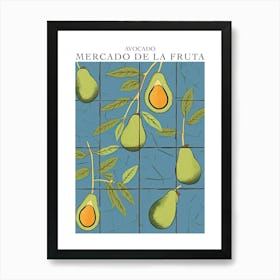 Mercado De La Fruta Avocado Illustration 2 Poster Art Print