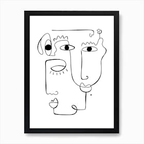 Black And White Faces Art Print