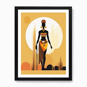 African Tribal Woman in Simplified Form Art Print
