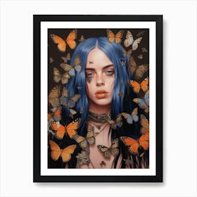 Billie Eilish Butterfly Collage 2 Art Print