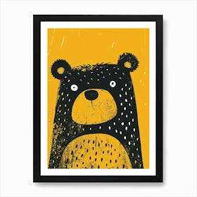 Yellow Black Bear 2 Art Print