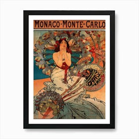 Monaco Monte Carlo, Alphonse Mucha Art Print