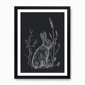 Jersey Wooly Rabbit Minimalist Illustration 1 Art Print