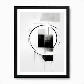 Simplicity Abstract Black And White 4 Art Print