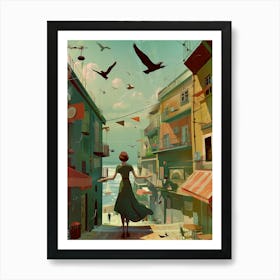 Seaside Town III Art Print